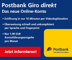 Postbank Giro direkt 开户就送150欧