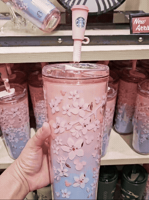 New Starbucks Cherry Blossom tumber has arrived at disneyland. This looks so much like tokyo dis (2).gif