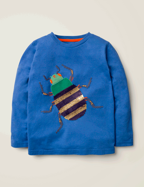BodenSequin Bug T-Shirt - Elizabethan Blue Bug | Boden US