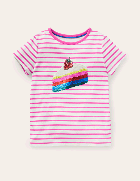 Boden儿童变色闪片条纹T恤