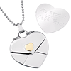 Stainless Steel Engraved Heart Envelope Necklace