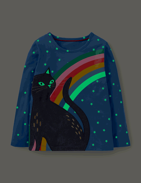 BodenGlow-in-the-dark Cat T-shirt - Elizabethan Blue Cat | Boden US