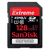 SanDisk 128GB Extreme SDXC UHS-I Card Refurbished