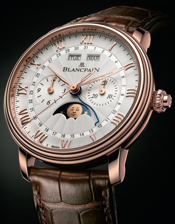 独家:宝珀 villeret 18k 玫瑰金万年历机械奢华男表 4.