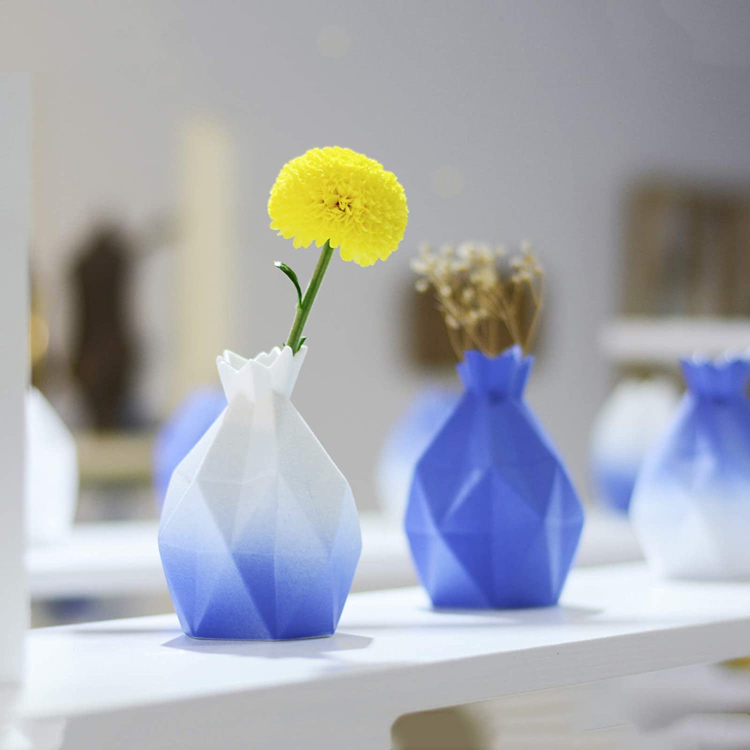 已过期skagele 蓝白渐变几何花瓶 2个