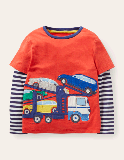 Boden婴幼儿贴布绣3D车车T恤