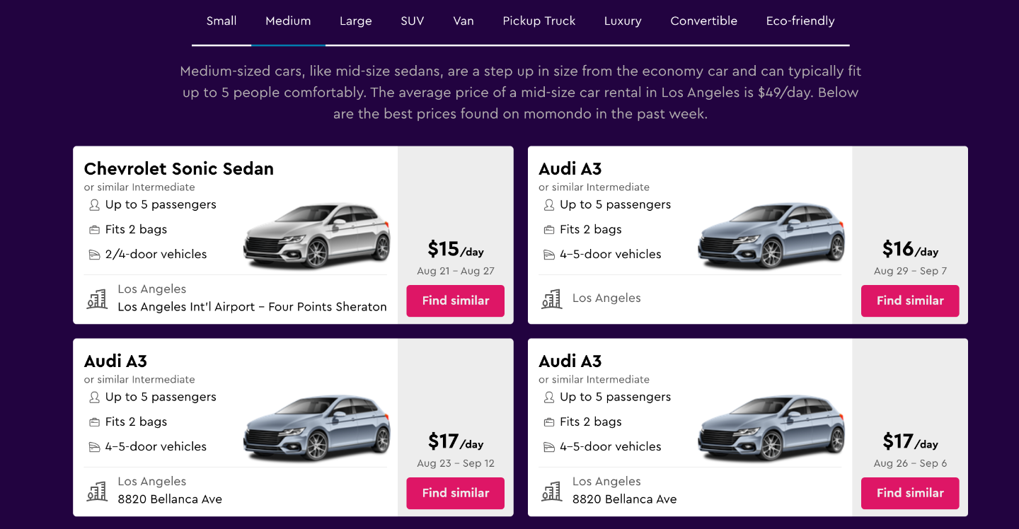 Los Angeles Car Rental As Low as 15 day