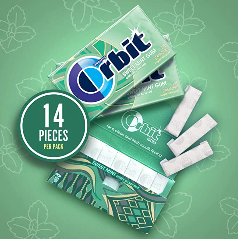 orbit 薄荷无糖口香糖 20盒 共280片 $10.43(指导价$14.