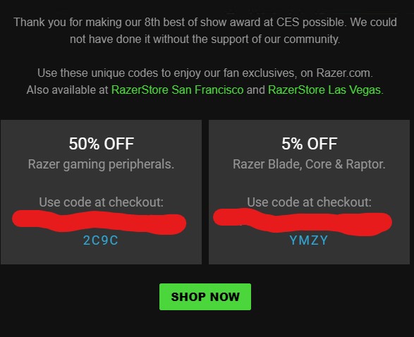Razer Ces 感谢祭外设5折 Razer Blade笔电9 5折69蛇终极版 74 99 北美省钱快报