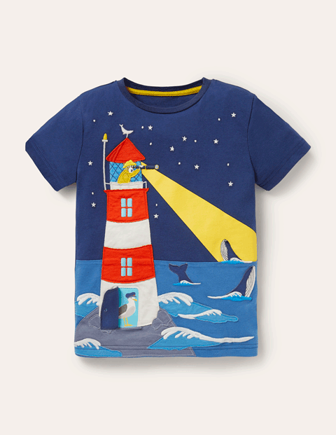 Boden儿童灯塔贴布绣T恤