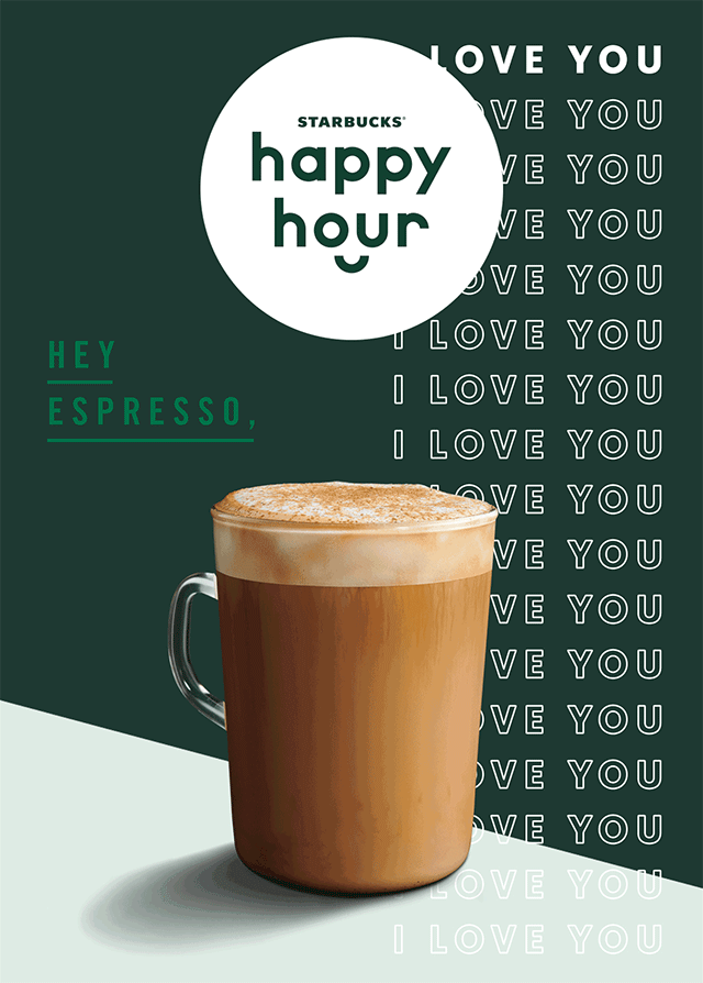 预告:星巴克 happy hour 咖啡饮品限时活动 手工制作浓缩咖啡 半价享
