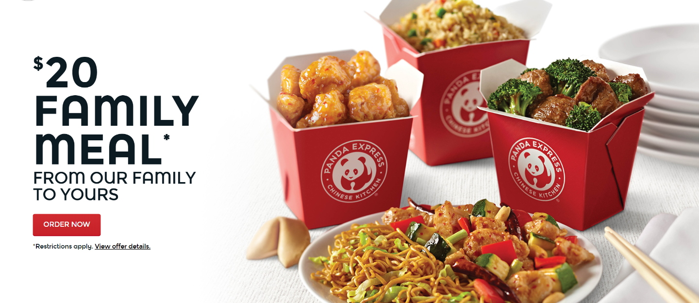panda express 自选家庭装套餐优惠 五道菜仅$20 - 北美省钱快报