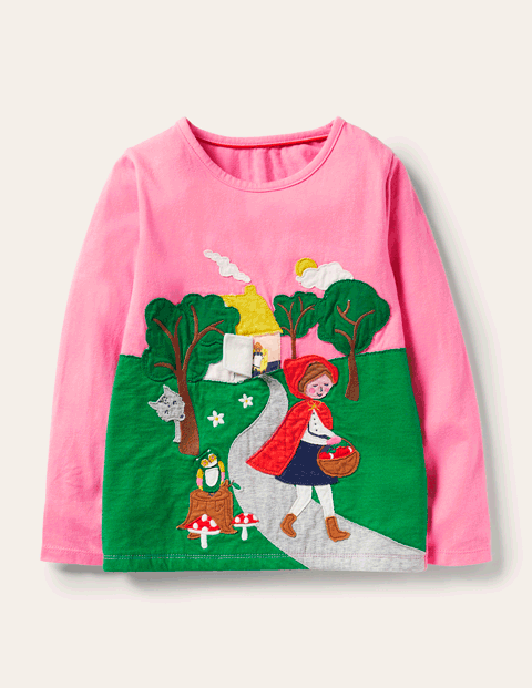 BodenLift-the-flap T-shirt - Formica Pink Red Riding Hood | Boden US