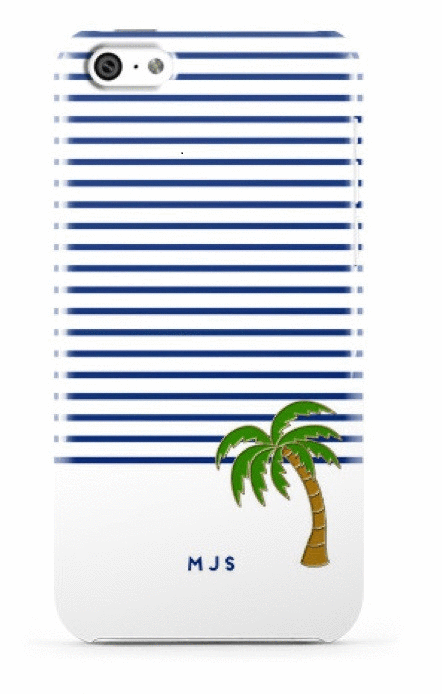 stripe palm tree phone case
