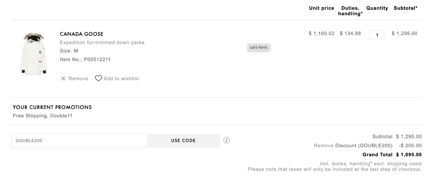 Mytheresa 11.11时尚大促满$1000立减$200折扣码