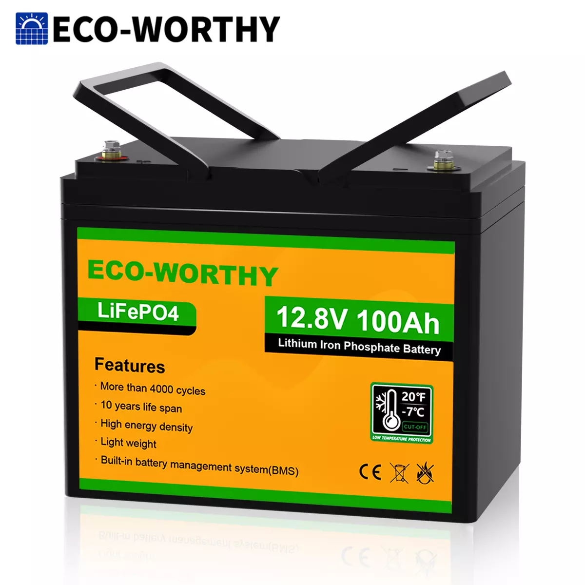 ECO-WORTHY 12V 100AH 1280Wh 锂电池