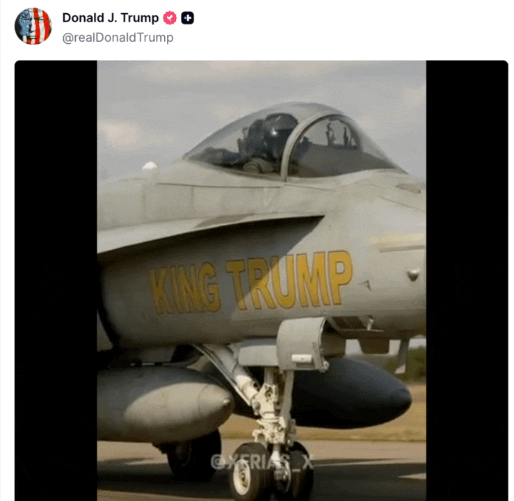 特朗普又整活❗️发AI视频开战斗机轰炸抗...