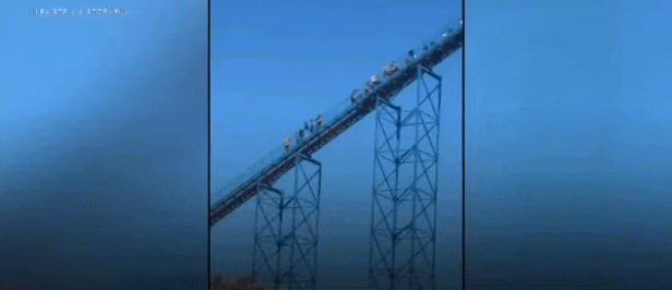 现实版《死神来了》过山车卡在半空徒...